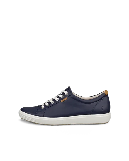 Women s ECCO Soft 7 Leather Trainer Navy