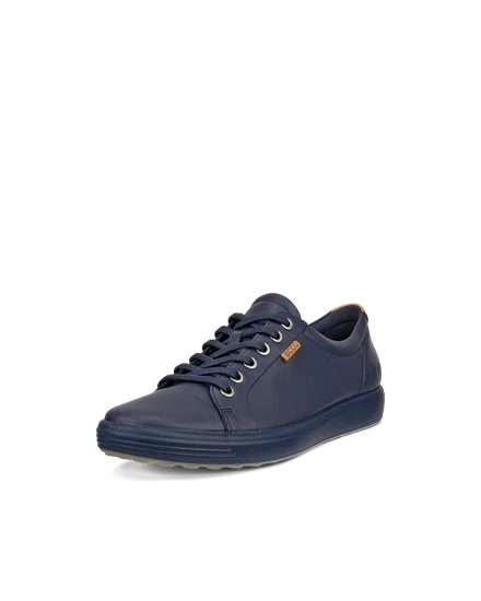 Women s ECCO Soft 7 Leather Trainer Blue