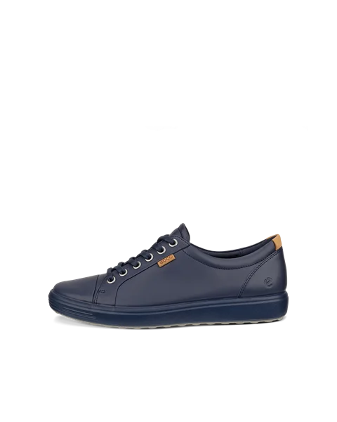 Women s ECCO Soft 7 Leather Trainer Blue