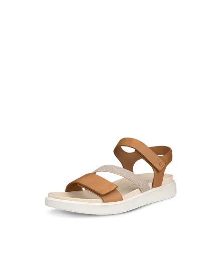 Women s ECCO Flowt Nubuck Flat Sandal Brown