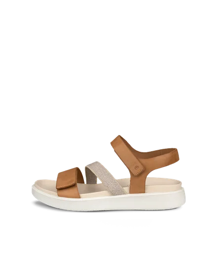 Women s ECCO Flowt Nubuck Flat Sandal Brown