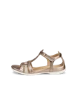Women s ECCO Flash Leather T Bar Sandal Gold