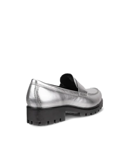 Women s ECCO Modtray Leather Loafer Silver