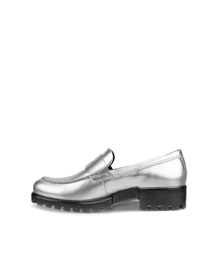 Ecco moccasin sale silver