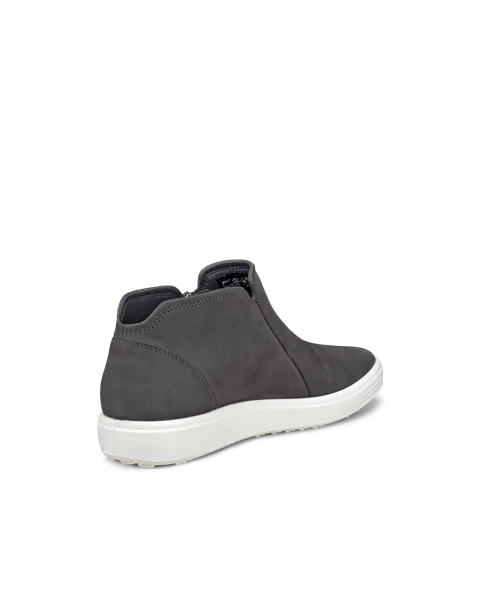 Women s ECCO Soft 7 Nubuck Zip Bootie Grey