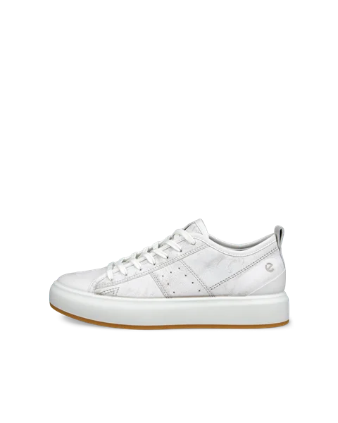 Women s ECCO Street Ace Leather Trainer Grey