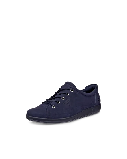 Women s ECCO Soft 2.0 Nubuck Walking Shoe Navy