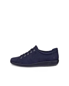 Women s ECCO Soft 2.0 Leather Walking Shoe Navy