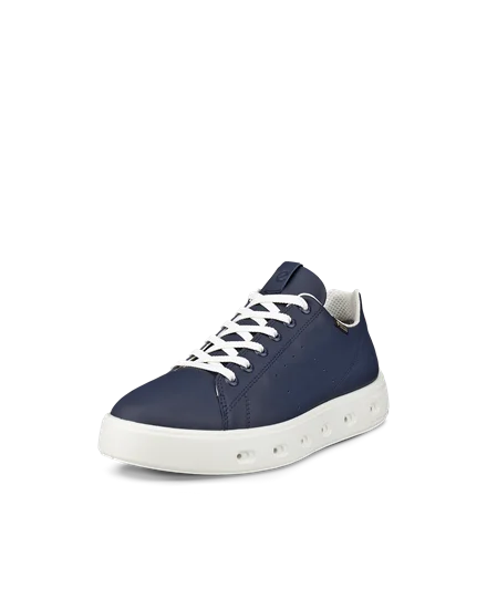 Women s ECCO Street 720 Leather Gore Tex Trainer Navy