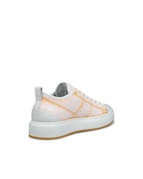 Women s ECCO Street Ace Leather Trainer Orange