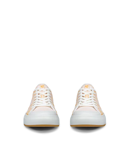 Women s ECCO Street Ace Leather Trainer Orange