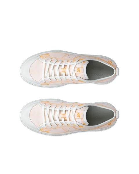 Women s ECCO Street Ace Leather Trainer Orange