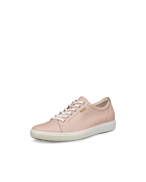 Women s ECCO Soft 7 Leather Trainer Pink