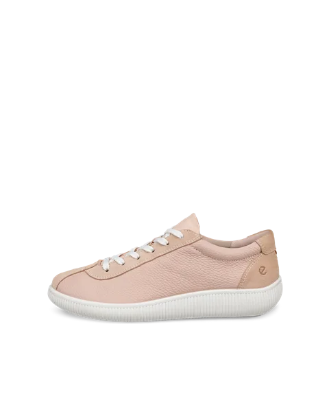 Women s ECCO Soft Zero Leather Trainer Pink
