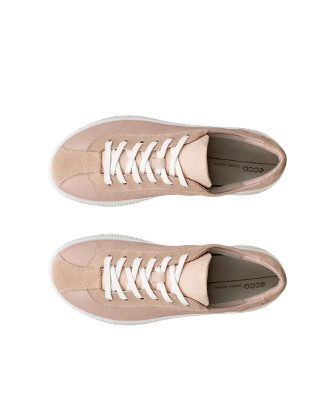 Women s ECCO Soft Zero Leather Trainer Pink