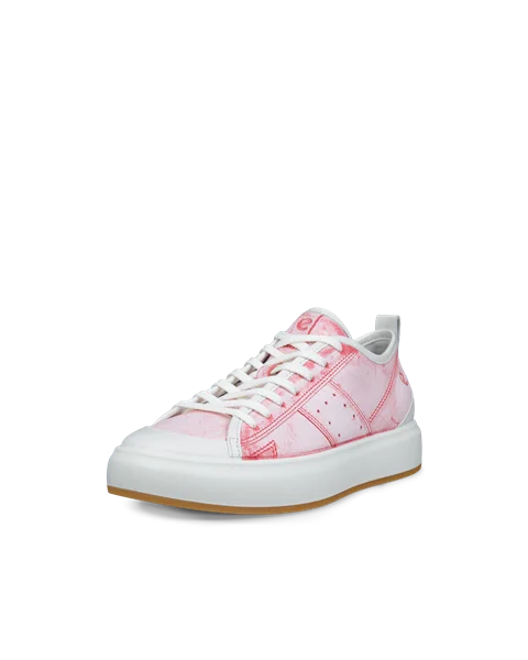 Women s ECCO Street Ace Leather Trainer Pink