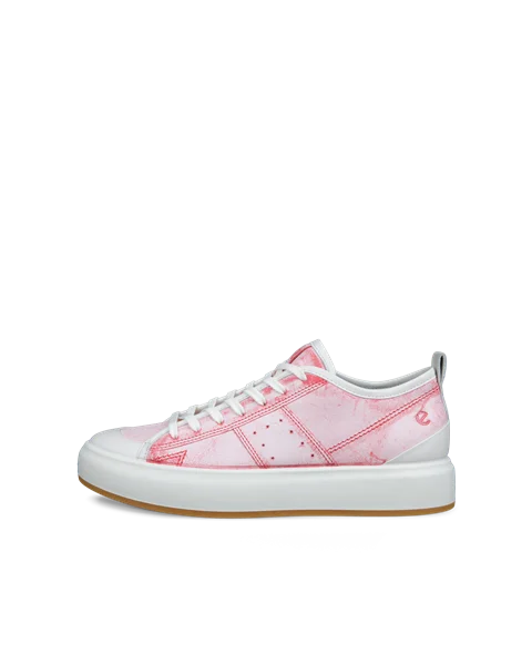 Women s ECCO Street Ace Leather Trainer Pink