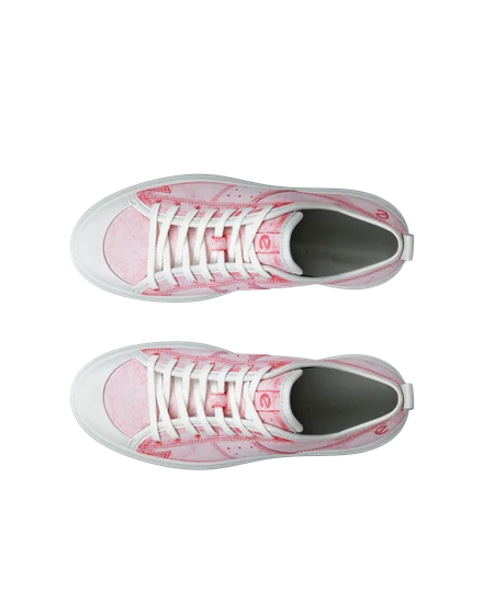Women s ECCO Street Ace Leather Trainer Pink