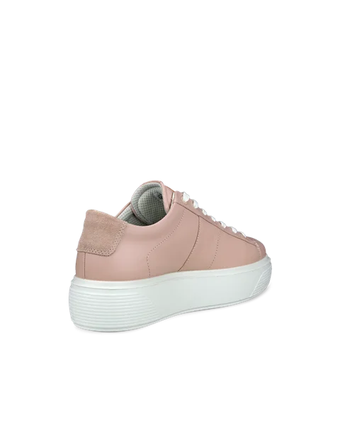 Women s ECCO Street Platform Leather Trainer Pink