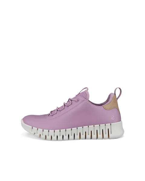 Women s ECCO Gruuv Leather Trainer Purple