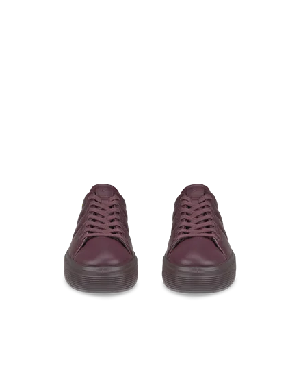 Women s ECCO Street Platform Leather Platform Trainer Purple