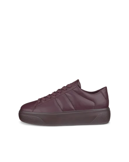 Women s ECCO Street Platform Leather Platform Trainer Purple