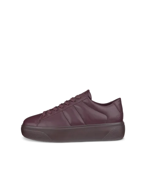 Women s ECCO Street Platform Leather Platform Trainer Purple