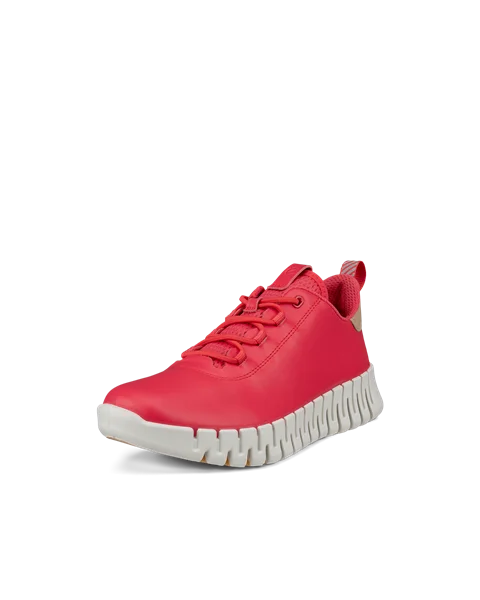 Women s ECCO Gruuv Leather Trainer Red