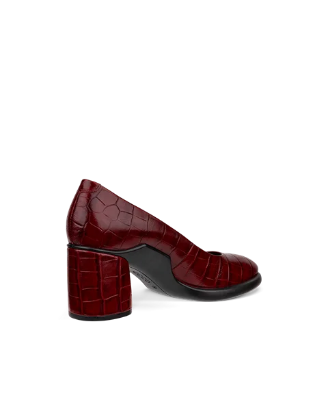 Women s ECCO Sculpted LX 55 Leather Block Heeled Pump Red