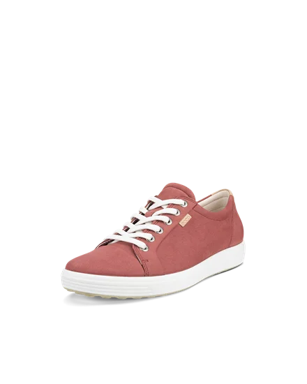 Women s ECCO Soft 7 Nubuck Trainer Red