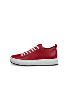 Women s ECCO Street Lite Leather Trainer Red