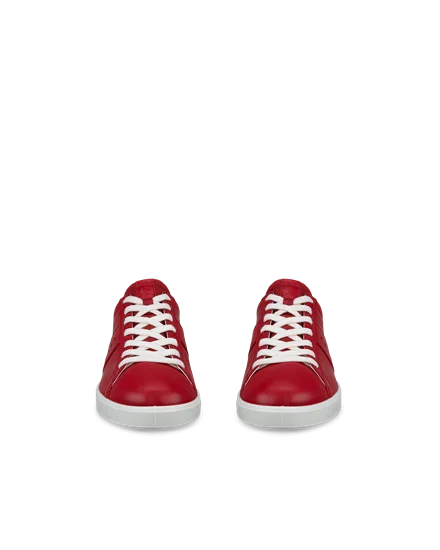 Women s ECCO Street Lite Leather Trainer Red