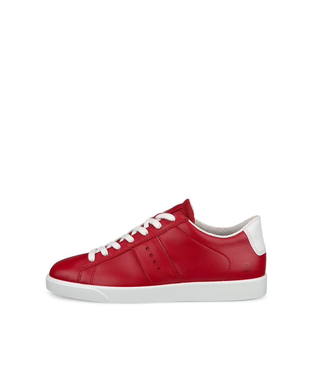 Women s ECCO Street Lite Leather Trainer Red