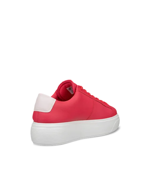 Women s ECCO Street Platform Leather Platform Trainer Red