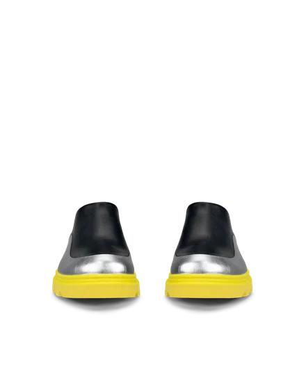 Women s ECCO Grainer Leather Clog Silver