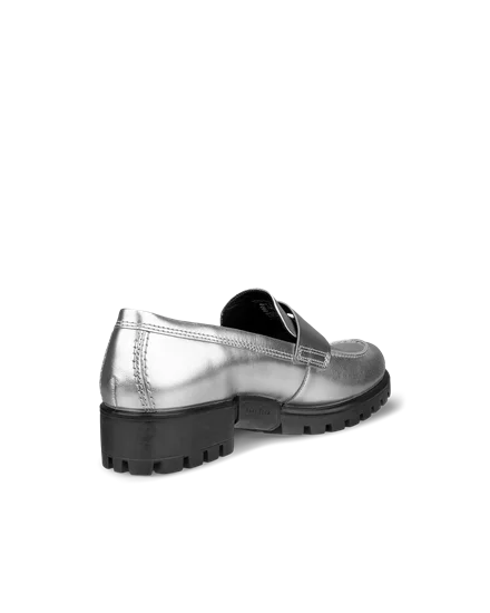 Women s ECCO Modtray Leather Loafer Silver