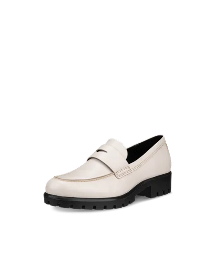 Women s ECCO Modtray Leather Loafer White
