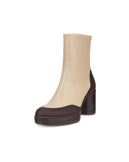 Women s ECCO Shape Sculpted Motion 55 Leather Ankle Boot Beige