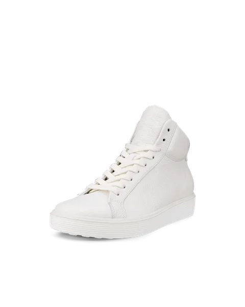 ECCO Soft 60 Dames hoge leren sneaker Wit