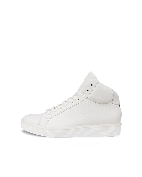 Women s ECCO Soft 60 Leather High Top Trainer White