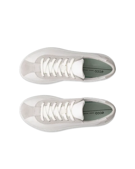 Women s ECCO Soft Zero Leather Trainer White