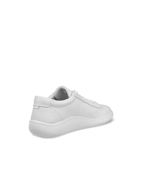 Women s ECCO Soft Zero Leather Trainer White