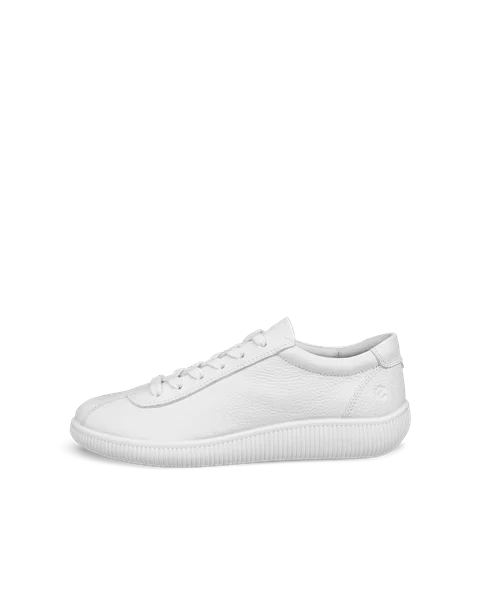 Women s ECCO Soft Zero Leather Trainer White