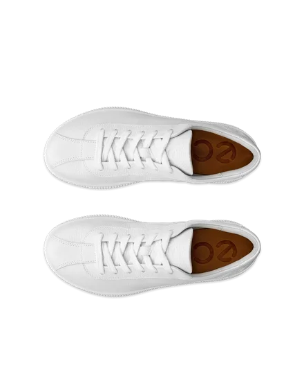Women s ECCO Soft Zero Leather Trainer White