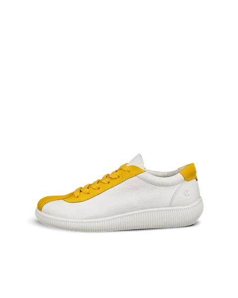 Women s ECCO Soft Zero Leather Trainer White