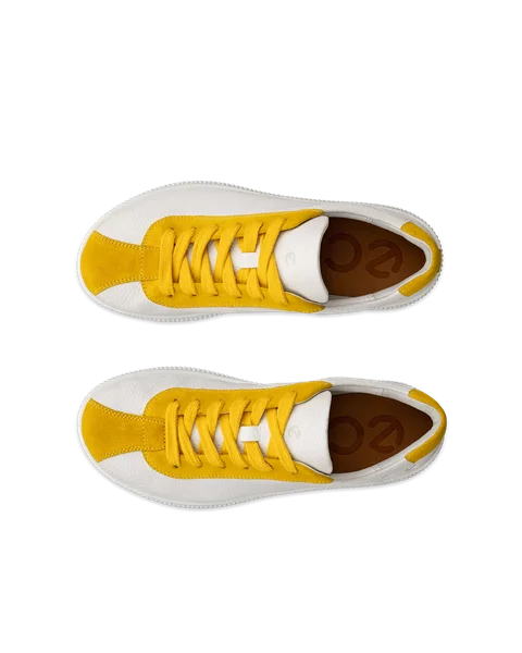 Women s ECCO Soft Zero Leather Trainer White