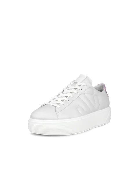 ECCO Street Platform Dames leren platform sneaker Wit