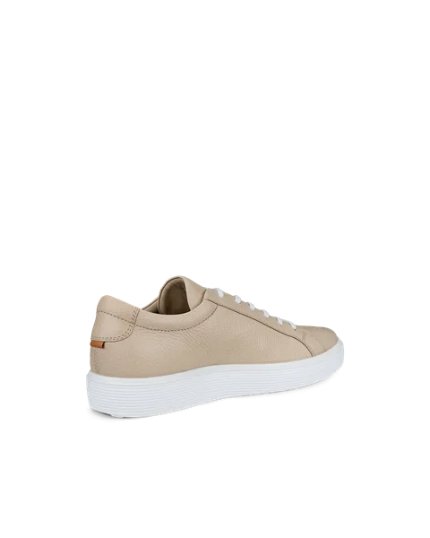 Men s ECCO Soft 60 Leather Trainer Beige