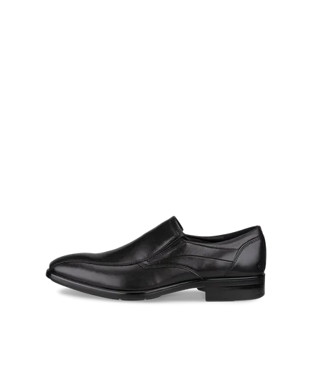 Men s ECCO Citytray Leather Slip On Dress Shoe Black