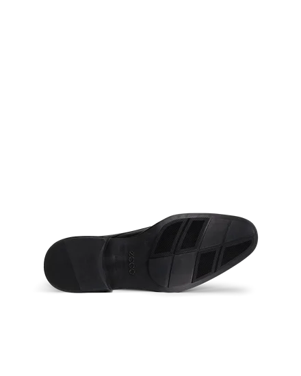 Men s ECCO Citytray Leather Slip On Dress Shoe Black